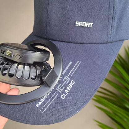 Portable solar-powered USB-C fan with digital battery display Brehn