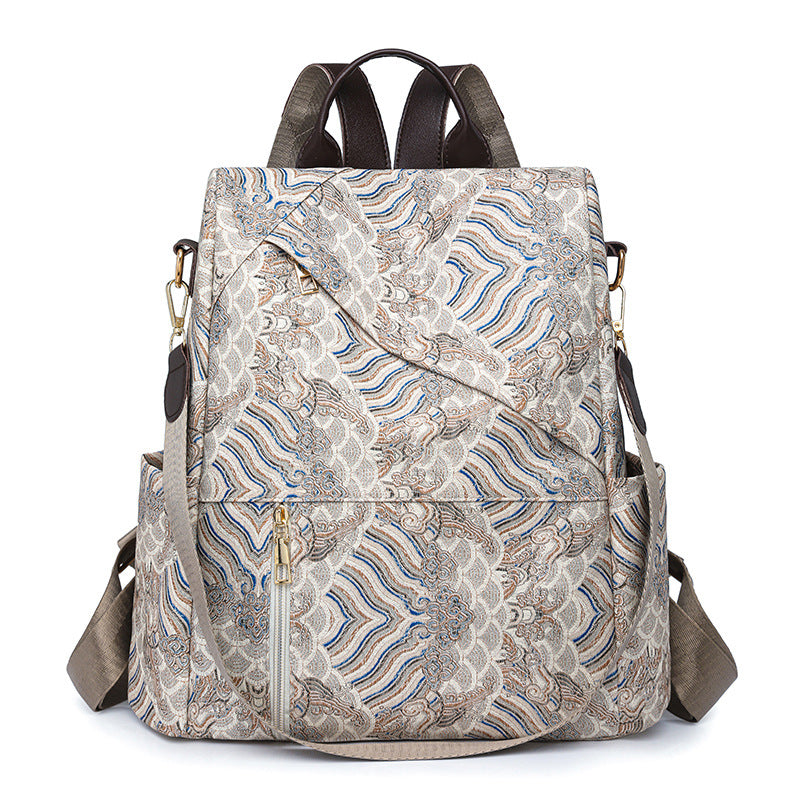 Chic Patterned Travel Backpack Acalora