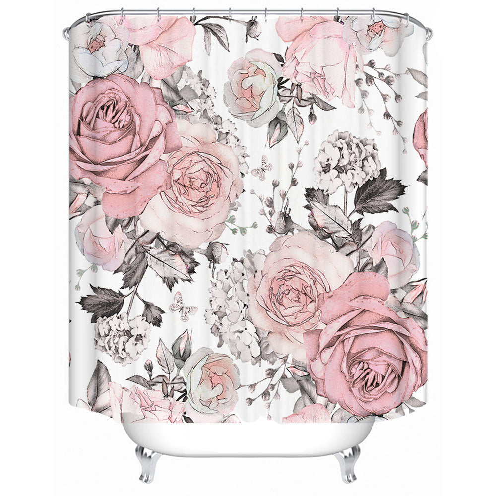 Floral Print Shower Curtain