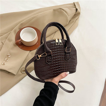 Crocodile-Embossed Mini Satchel Bag Acalora