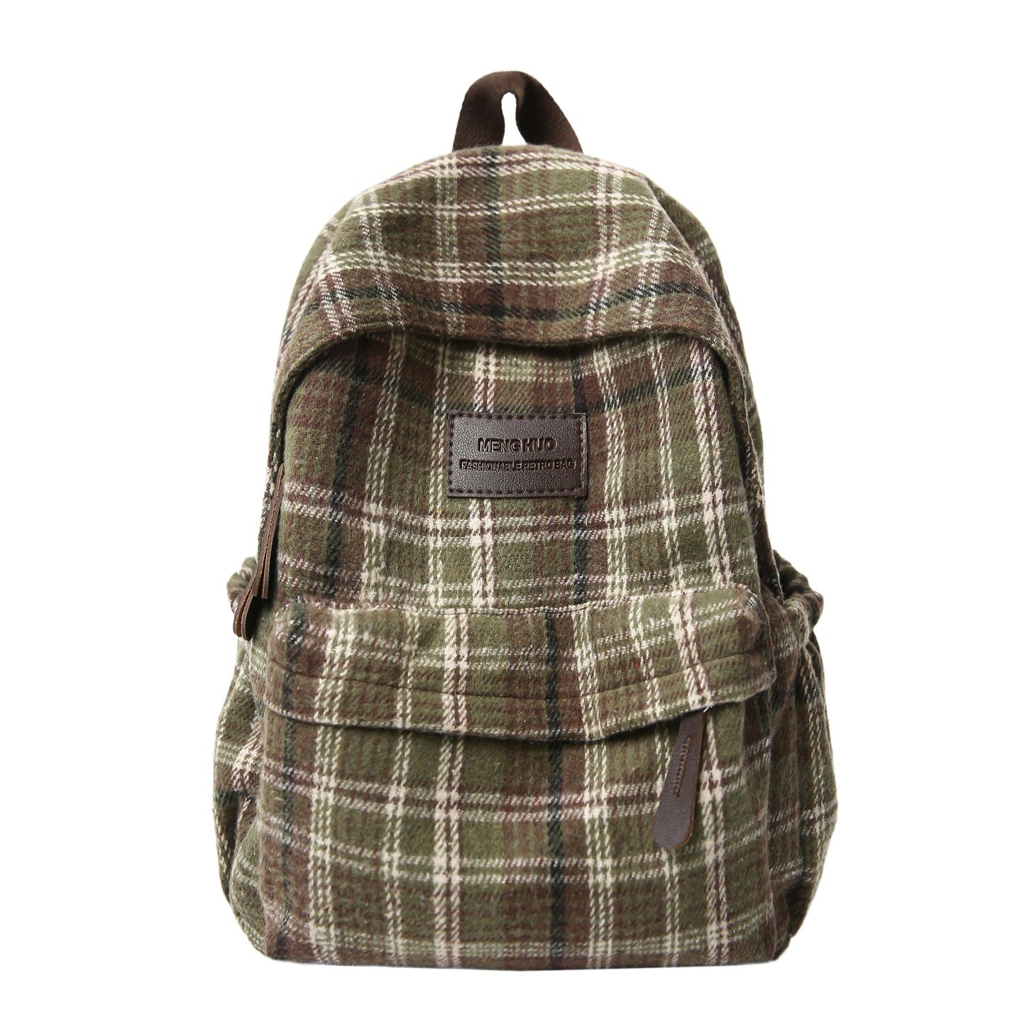 Cozy Plaid Pattern School Backpack Bowlift