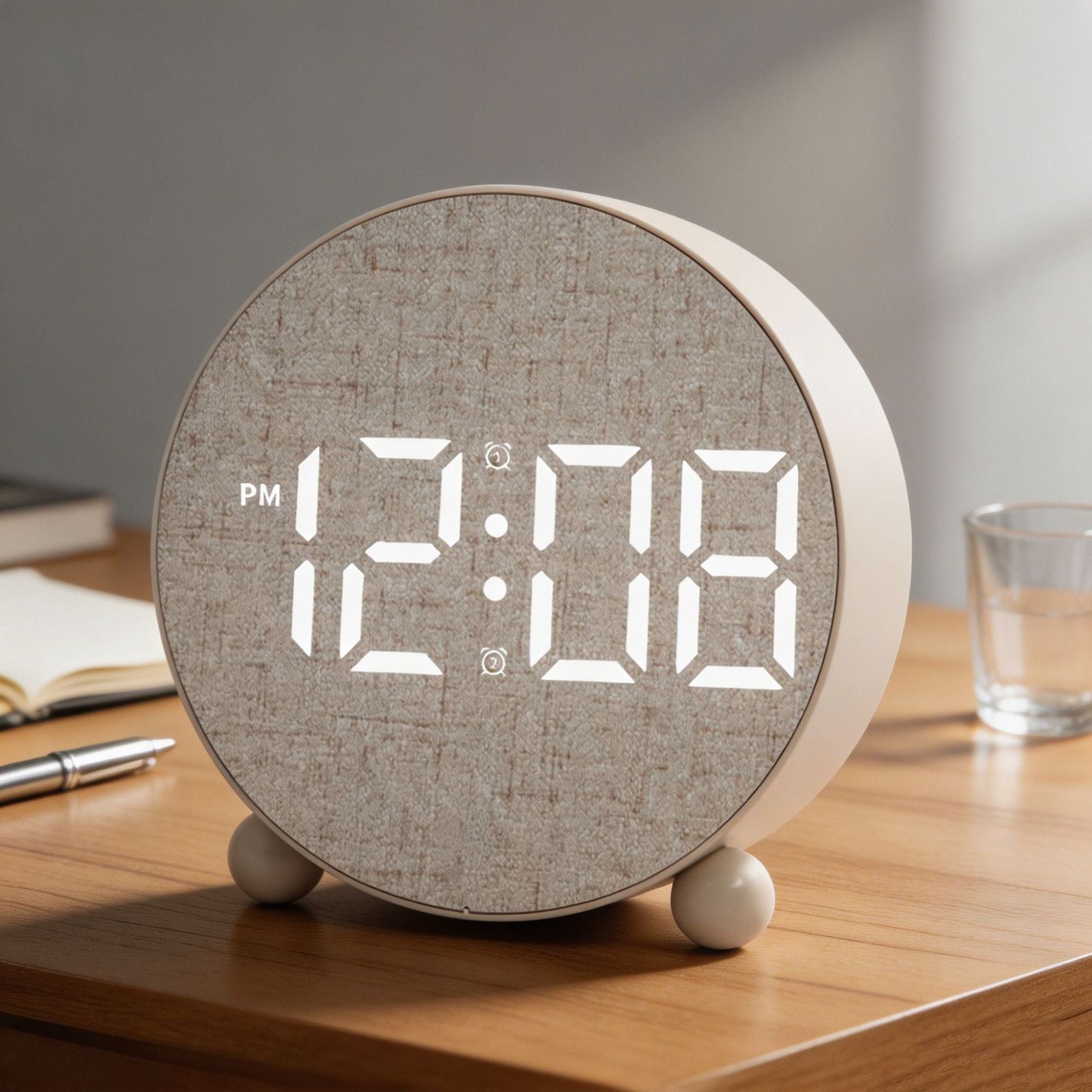 Digital Alarm Clock with Large LED Display and Temperature Display