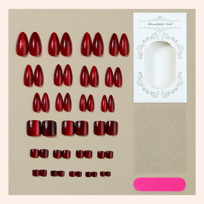 Glossy Press-On Nail Set with Various Shapes Acalora