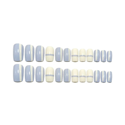 Artificial nails with modern geometric design and stylish gradient Acalora