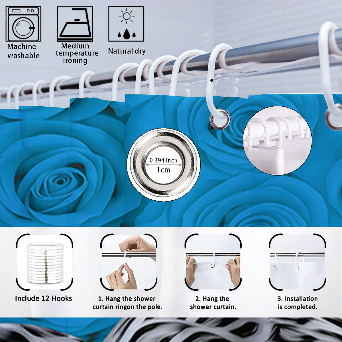 Artistic Floral Theme Bathroom Décor Set