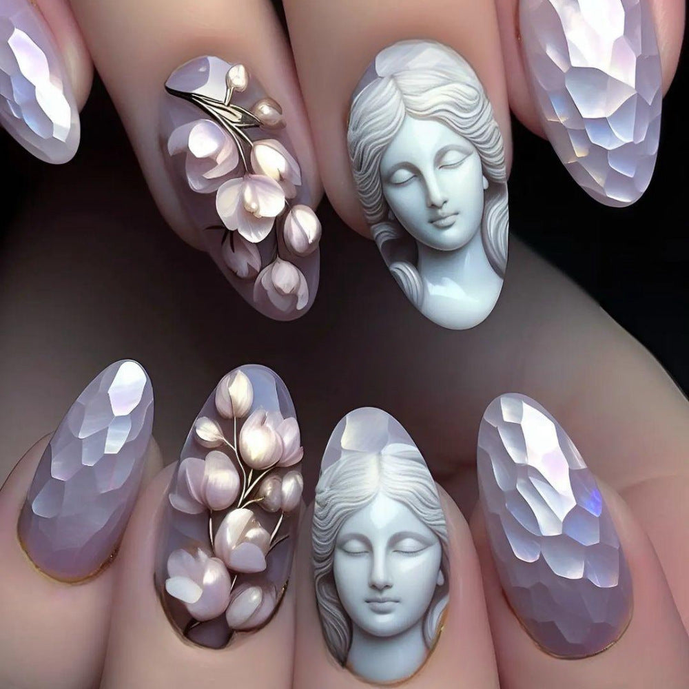 Artificial nails with botanical and artistic designs Acalora