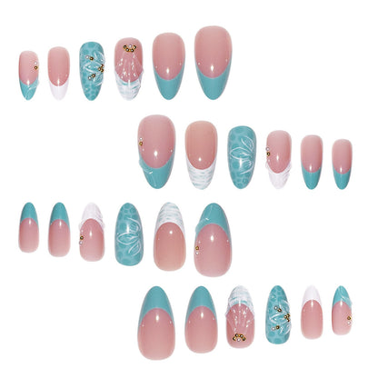 Decorative Floral Stiletto Press-On Nails Acalora