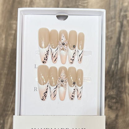 Artistic Stiletto Nail Art Set with Elegant Decorative Elements Acalora