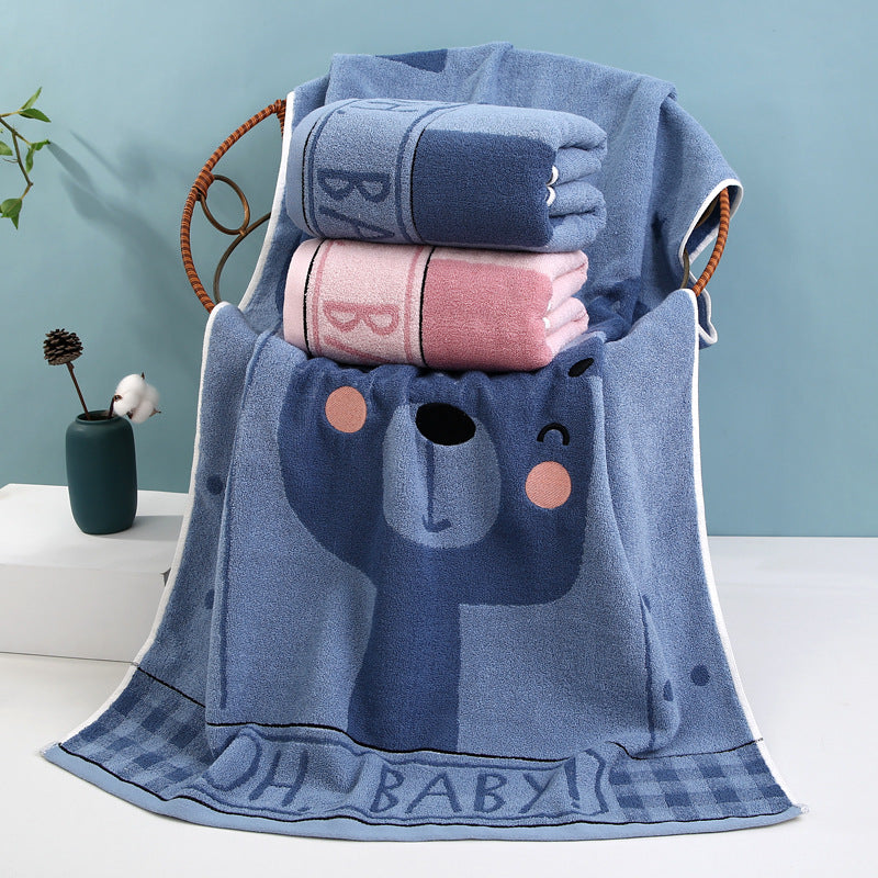 Cuddly terry bath towel with cute bear motif Brehn