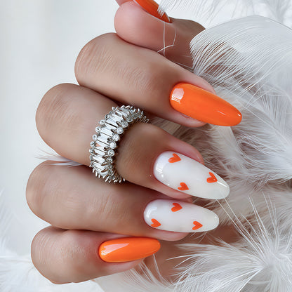 Stylish Heart-Embellished Press-On Nail Art Acalora