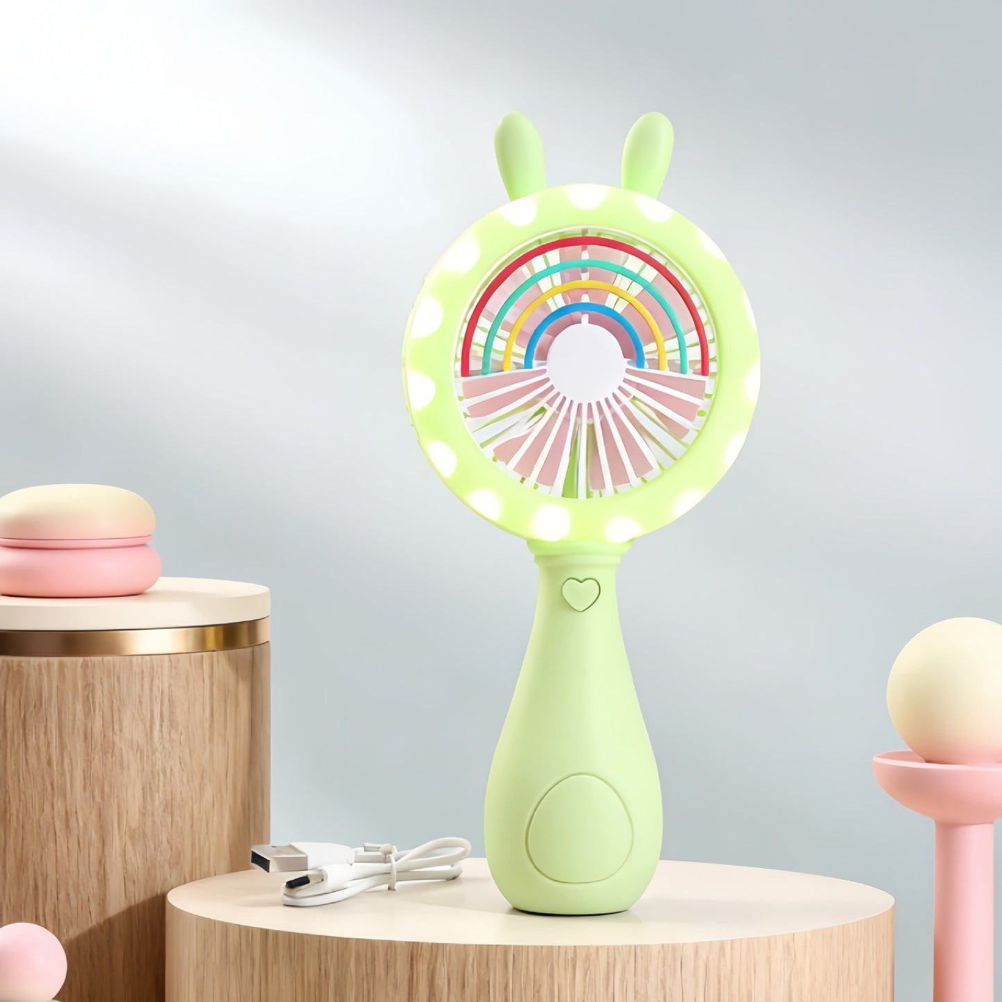 Women's Portable Mini Fan in Playful Bear Design Bowlift