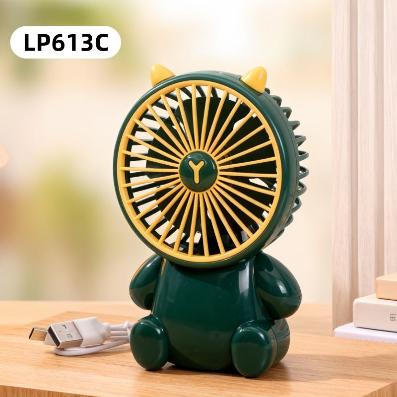Women's Portable USB Handheld Fan with Cute Bear Motif Karnz