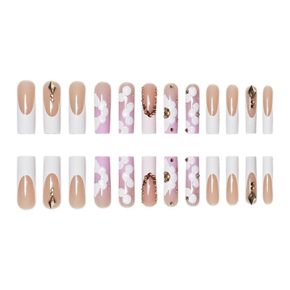 Elegant 3D Floral Press-On Nail Art Acalora