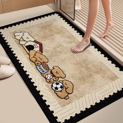 Plush Dog-Themed Bath Mat