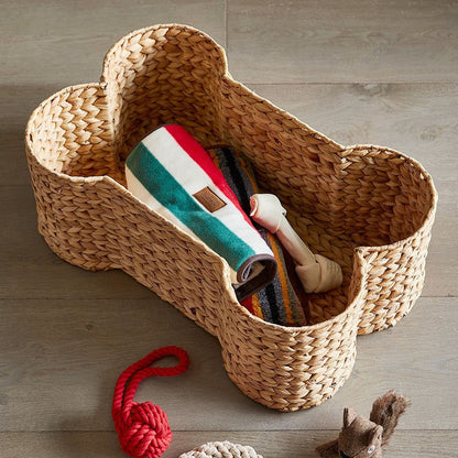 Decorative Woven Bone-Shaped Basket Acalora