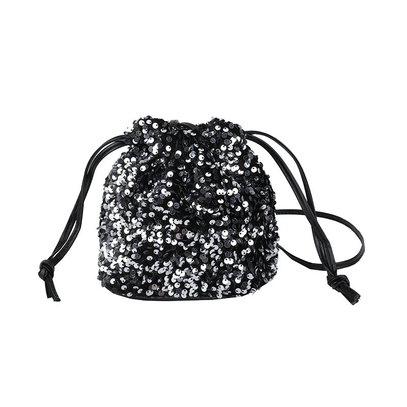 Glittery Sequin Drawstring Mini Bag Acalora