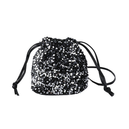 Glittery Sequin Drawstring Mini Bag Acalora