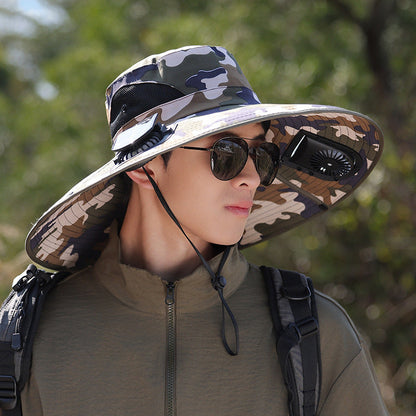 wide-brimmed outdoor sun hat with UV protection, breathable mesh, and adjustable chin strap Bowlift