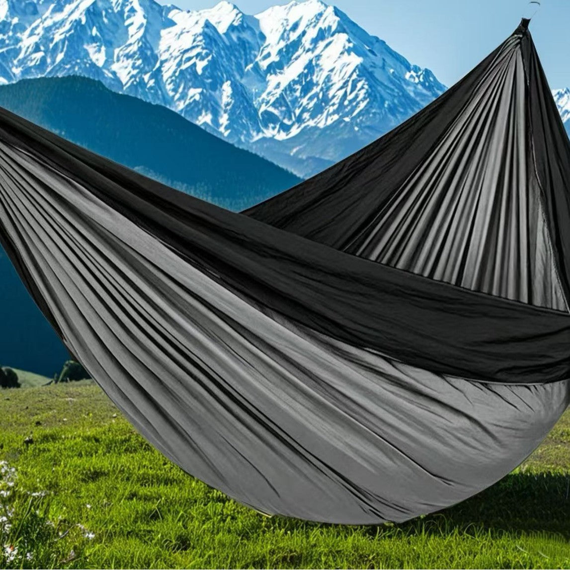 Ultralight portable parachute camping hammock with reinforced tree straps and ripstop nylon Bowlift