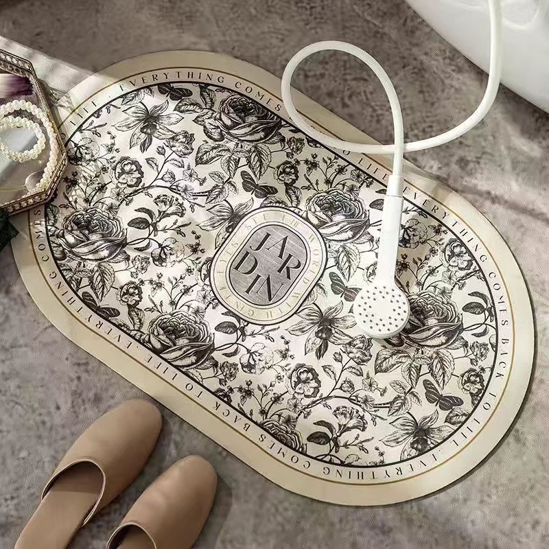Elegant Country-Themed Bathroom Mat