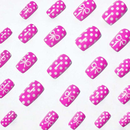 Stylish Polka Dot and Bow Nail Art Acalora