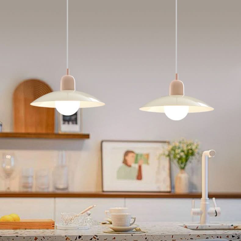 BowLift | Modern Macaron Bauhaus Pendant Light – Iron Shade