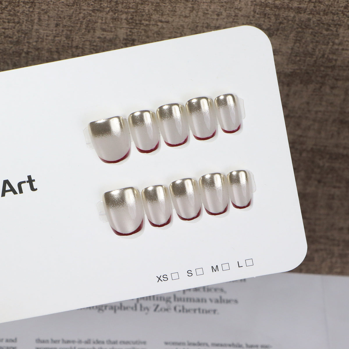 Metallic Glossy Press-On Nail Set Acalora