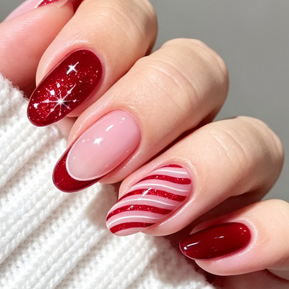 Holiday-Themed Press-On Nail Art Set Acalora