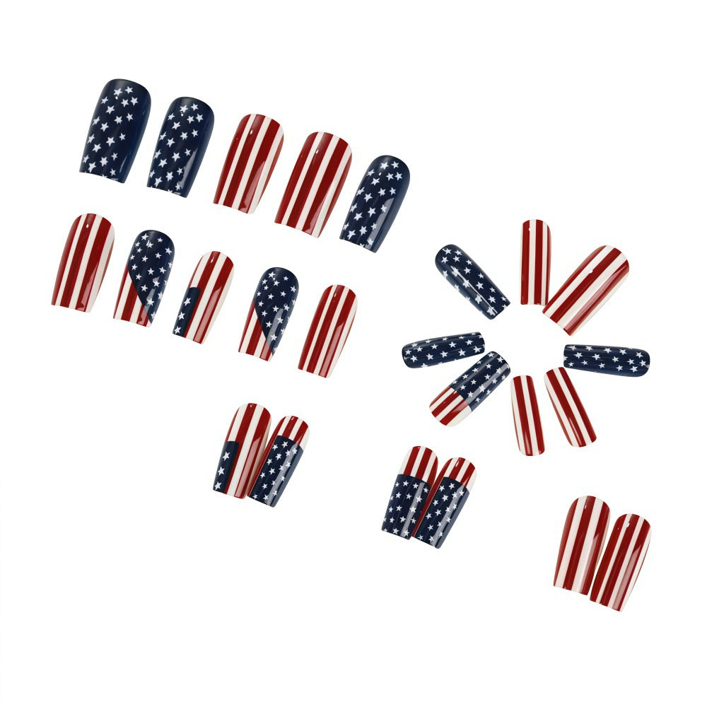 Artificial nails with American flag design Acalora