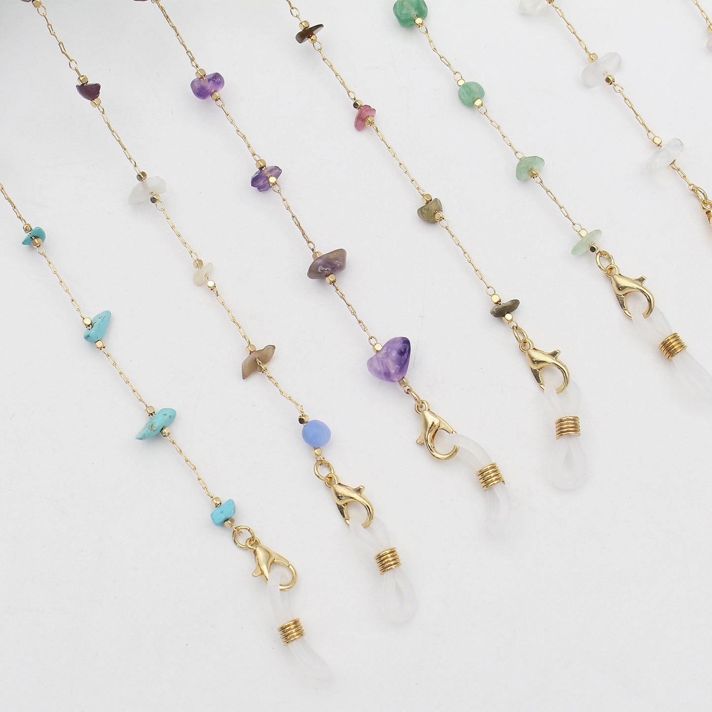 Elegant Crystal-Embellished Eyewear Chain Acalora
