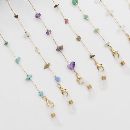 Elegant Crystal-Embellished Eyewear Chain Acalora