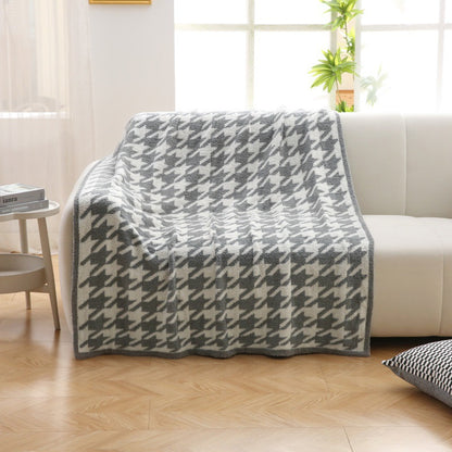 Soft Houndstooth Pattern Throw Blanket