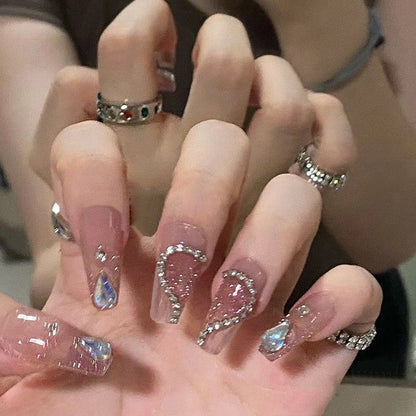 Elegant Rhinestone Accent Press-On Nail Set Acalora