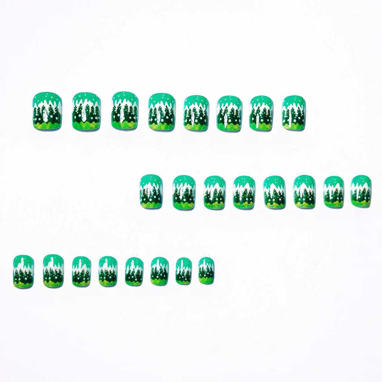 Festive Winter Forest Nail Art Acalora