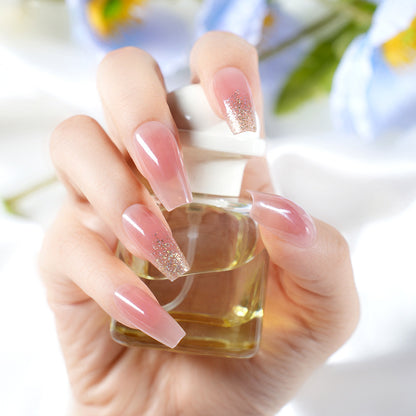Glittery Ombre Coffin Nail Set Acalora