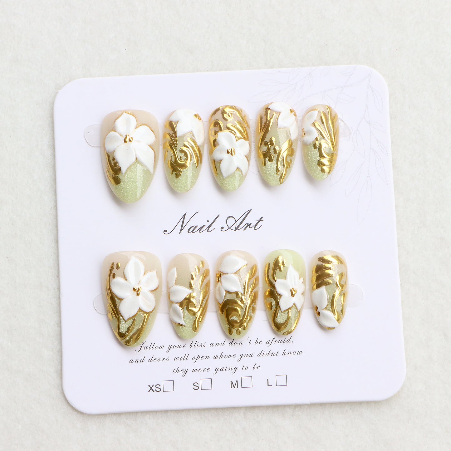 Decorative Floral Press-On Nail Set Acalora 1788497824