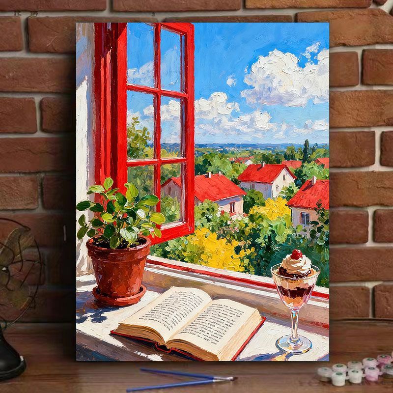 Scenic Window View Canvas Art Print