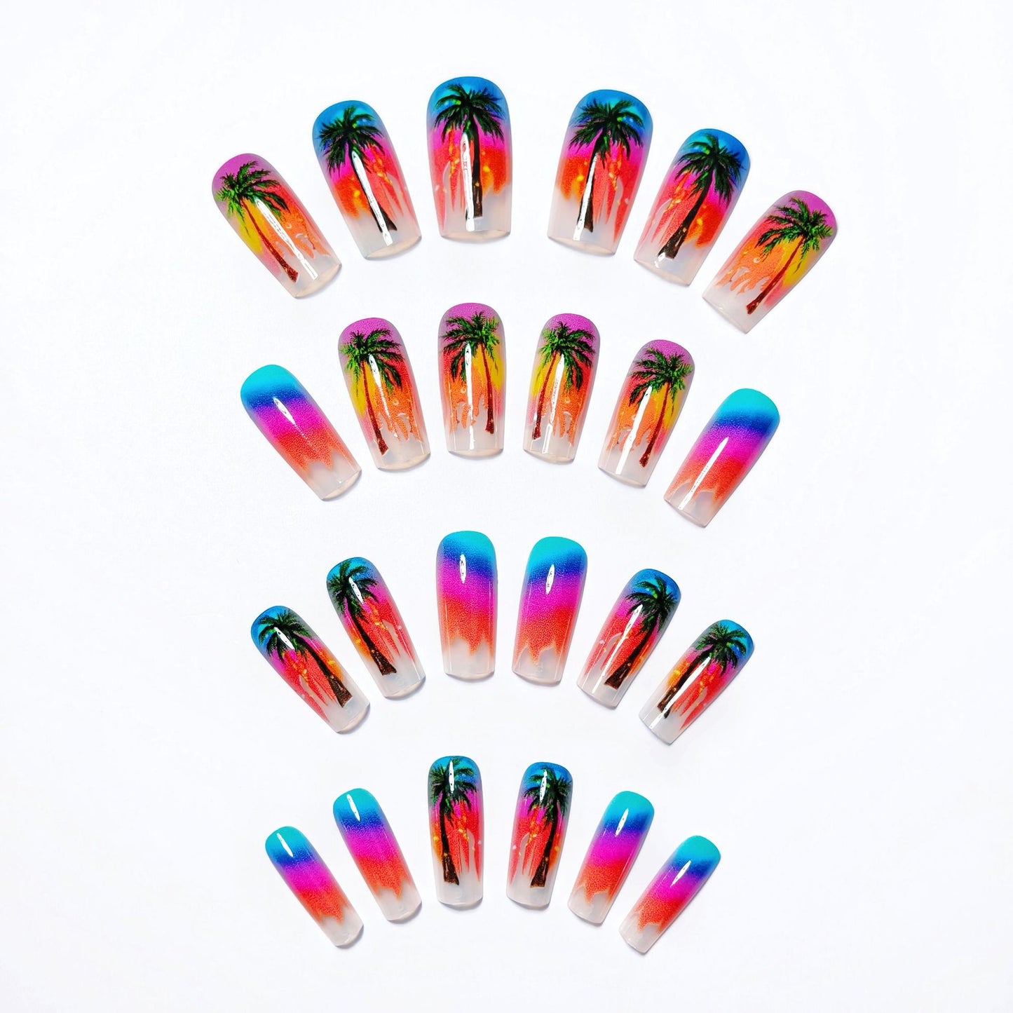 Tropical Sunset Nail Art Acalora