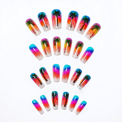 Tropical Sunset Nail Art Acalora