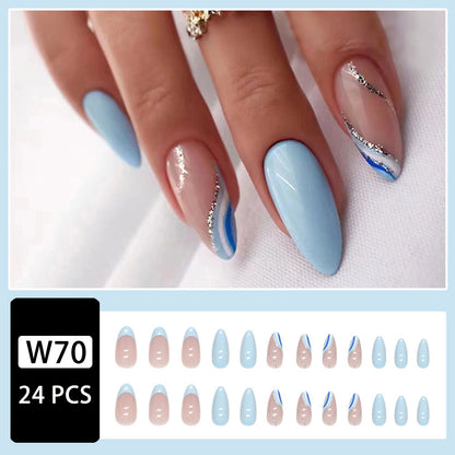 Artificial Nail Set with Glamorous Marbled Design Acalora