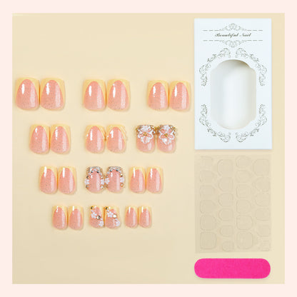 Elegant Floral Press-On Nail Art Set Acalora
