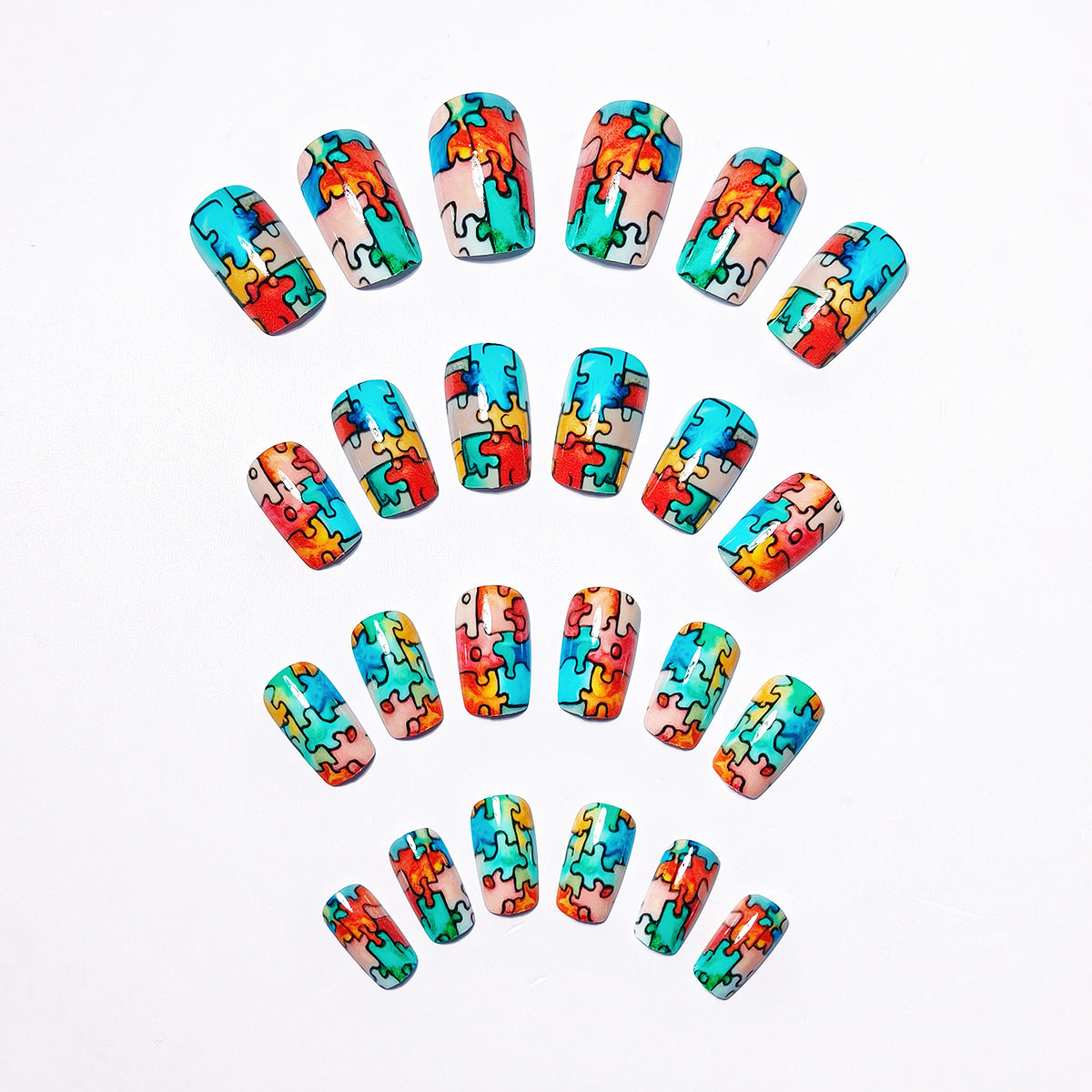 Puzzle-Themed Nail Art Acalora