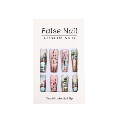 Creative artificial nails in Asian Cherry Blossom Design Acalora
