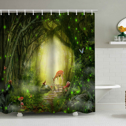 Scenic Garden Print Shower Curtain
