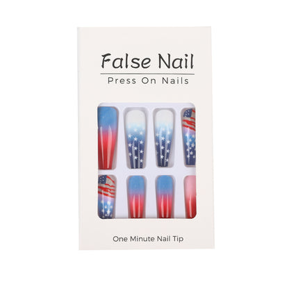 Artificial nail set with patriotic design Acalora
