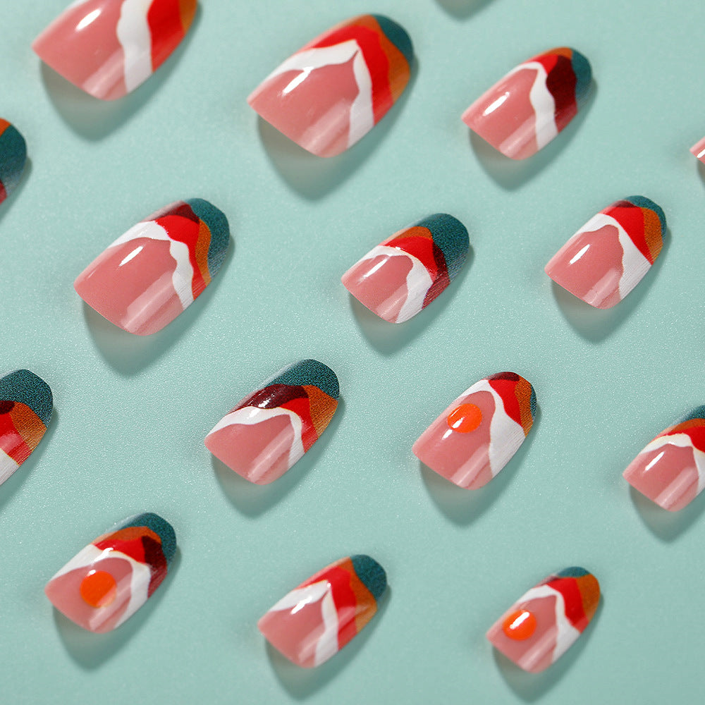 Artistic Nail Tips with Modern Gradient Color Acalora