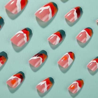 Artistic Nail Tips with Modern Gradient Color Acalora