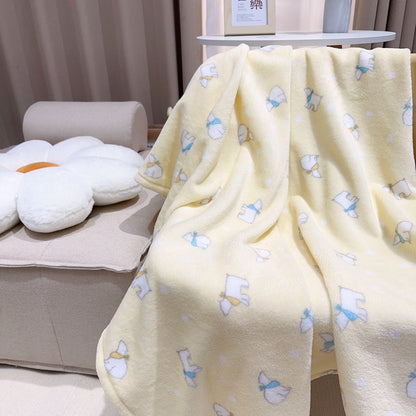 Plush Animal-Themed Fleece Throw Blanket