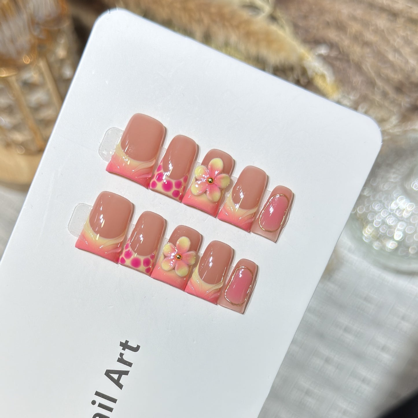 Floral Design Press-On Nail Set Acalora