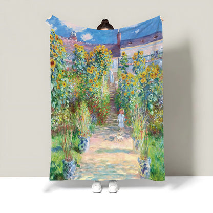 Artistic Floral Print Throw Blanket